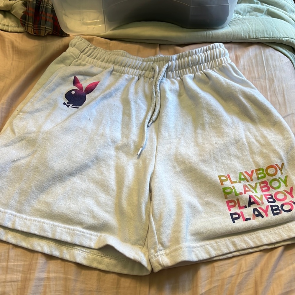 White Playboy Shorts